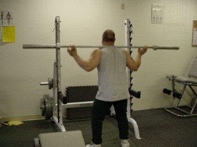 Dave lifting 45 lb. bar
