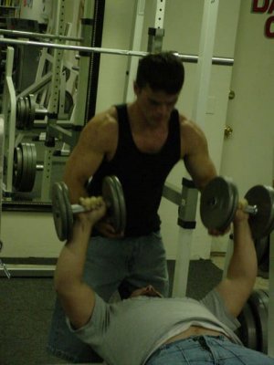 lifting weights at Daves