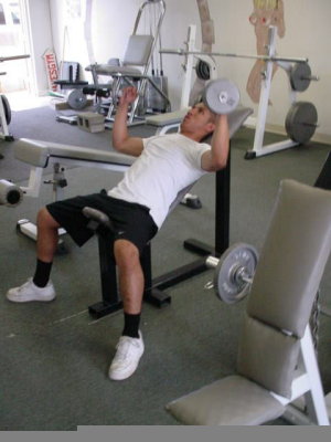 Jerry lifting weights