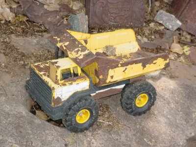 yellow toy dumptruck