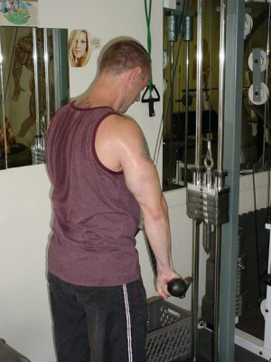 Trevor working outat Dave's Gym