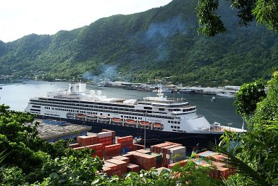 SS Amsterdam in Pago Pago Harbor