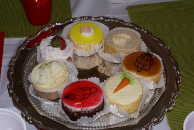The decorated cupcakes