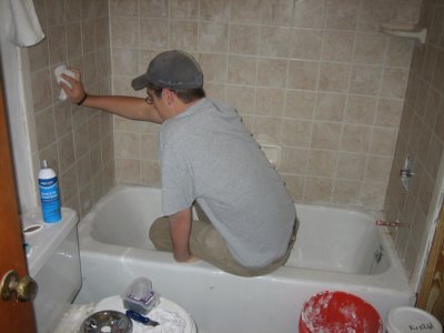 Cleaning the tile
