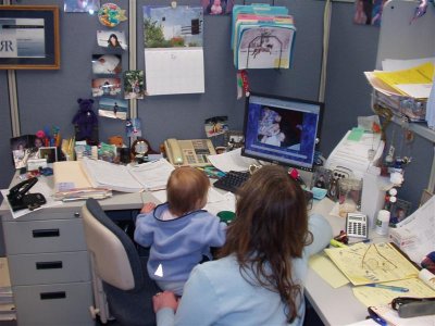 Jessie visits mom at work