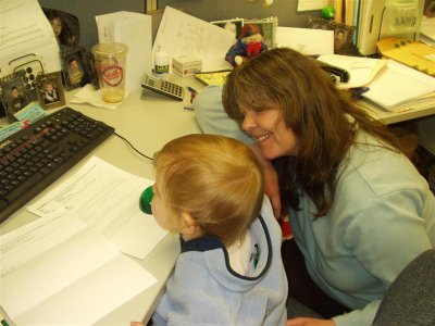 Jessie visits mom at work