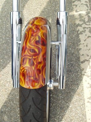 Some of the nicest flames ive seen. See the shull?