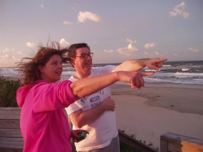 Frank and Leslie marvel at  sea