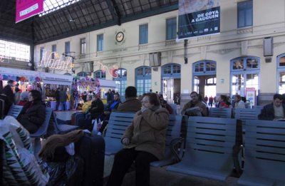At the train station in Valencia