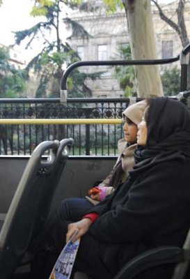 Chilling out on the bus