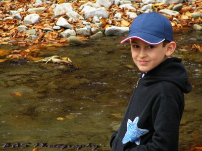 My son Bogdan, at the river