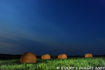 Golden Bales At Midnight