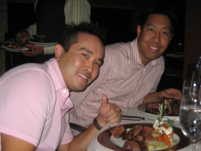 Dave and I and our porterhouse steaks