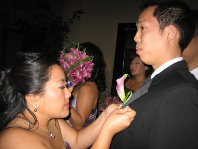 Lorna helps to fix Kz's flower