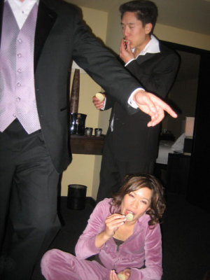 .. but she has to settle for some pringles