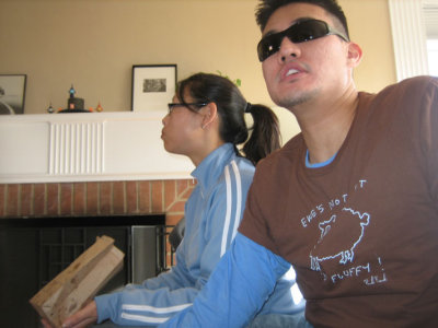 james wore his shades most of the afternoon