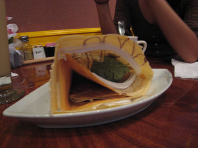 green tea ice cream nutella crepe @ shooting star