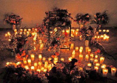 Cemetery at Night, Day of the Dead, San Miguel de Allende, Mex.