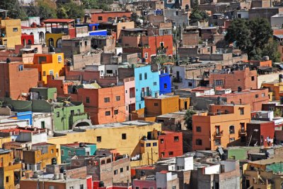 Colorful Houses on Hillside, Guanajuato, Mex.