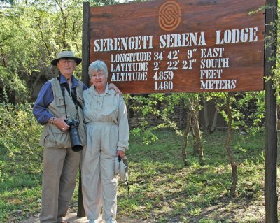 Ann and Bernie at Serengeti Serena Lodge