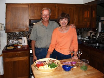 Cheryl and Marty displaying great salad