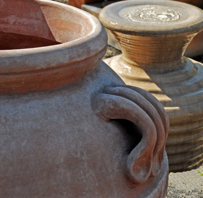 Closeup of pots