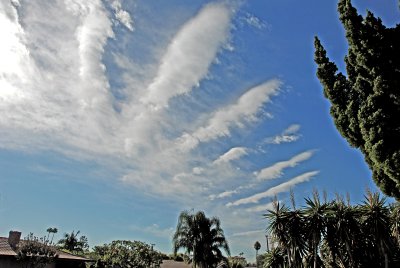 Unique sky on morning of visit to Library.