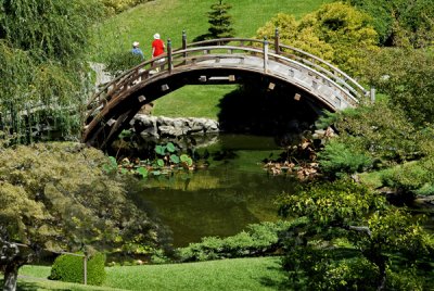 Bridge and grounds of Japanese Garden.