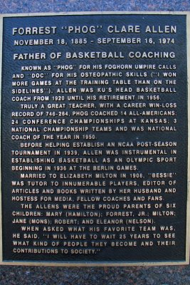 Allen statue plaque