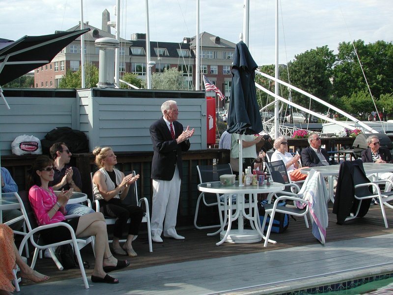 Nonsuch UPDATE editor Neil Andrews standing at poolside