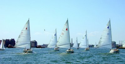 a group of 30s sailing in 2004 Boston - International Rendezvous