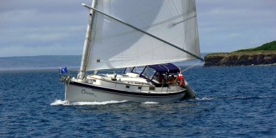 full cockpit canvas under sail