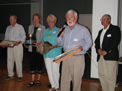 winning crew, George Krug, Jenny Lombard, Linda Krug, & Jack Lombard w RC  Chair Franco R.