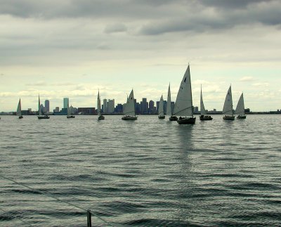 drifter . . . before the Boston skyline