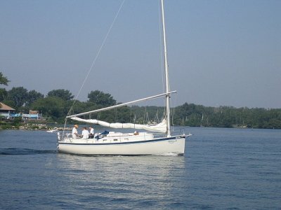 motoring out of RCYC into Toronto Harbour