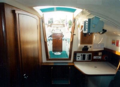 companionway from saloon