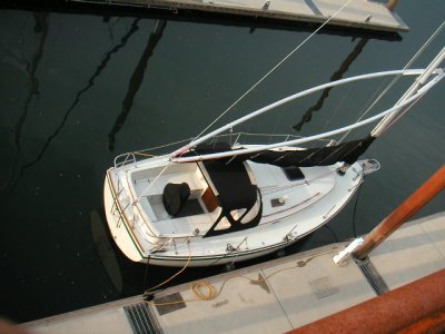 viewed from overhead at low tide