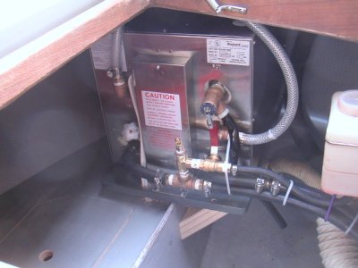 Seaward water heater/tank in 26C cockpit locker