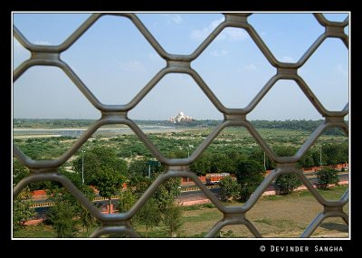 Taj Mahal thru screen