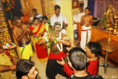 doing the dance around the temple