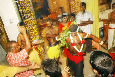 doing the dance around the temple