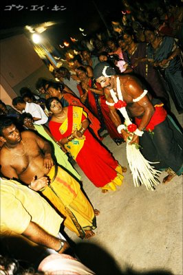 doing the dance around the temple