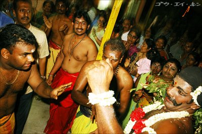 doing the dance around the temple