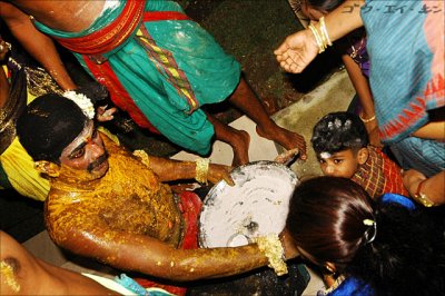 trance dancer giving out blessings on behalf of the gods