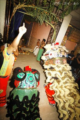 the lions paying respect to the deities