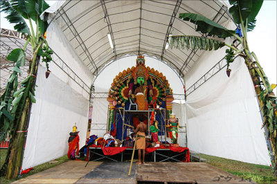 an altar outside the temple