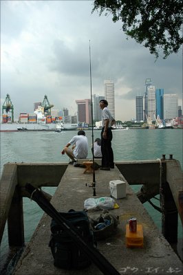 Fishing at Marina South