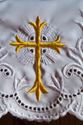 Altar Cloth detail, Catholic Church, Argyle, MO