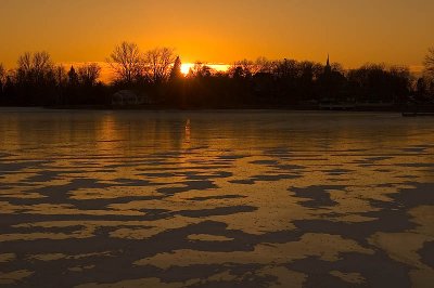 Frozen Mill Pond Sunset  ~  December 5  [14]