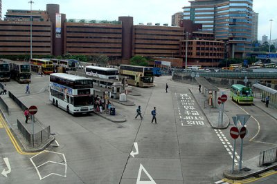 Bus stop in Tsim Sha Tsui